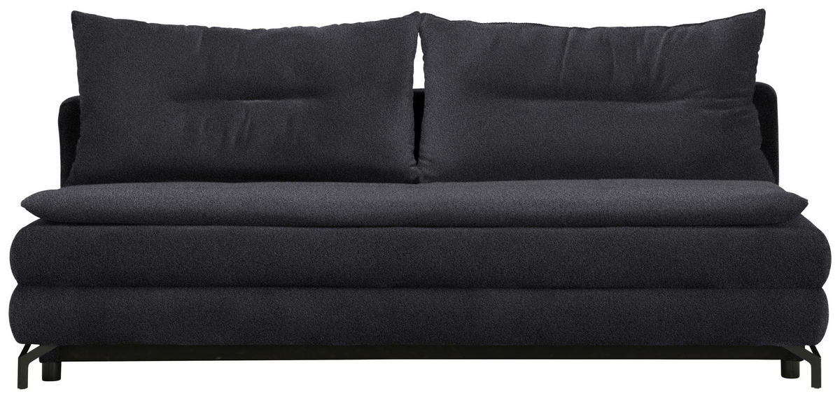 KANAPÉÁGY sötétszürke  - fekete/sötétszürke, Modern, textil/fém (208/73/92/102cm) - Novel