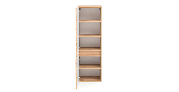 MIDISCHRANK 40/130/35 cm - Eiche Wotan/Silberfarben, Natur, Holzwerkstoff/Kunststoff (40/130/35cm) - Xora