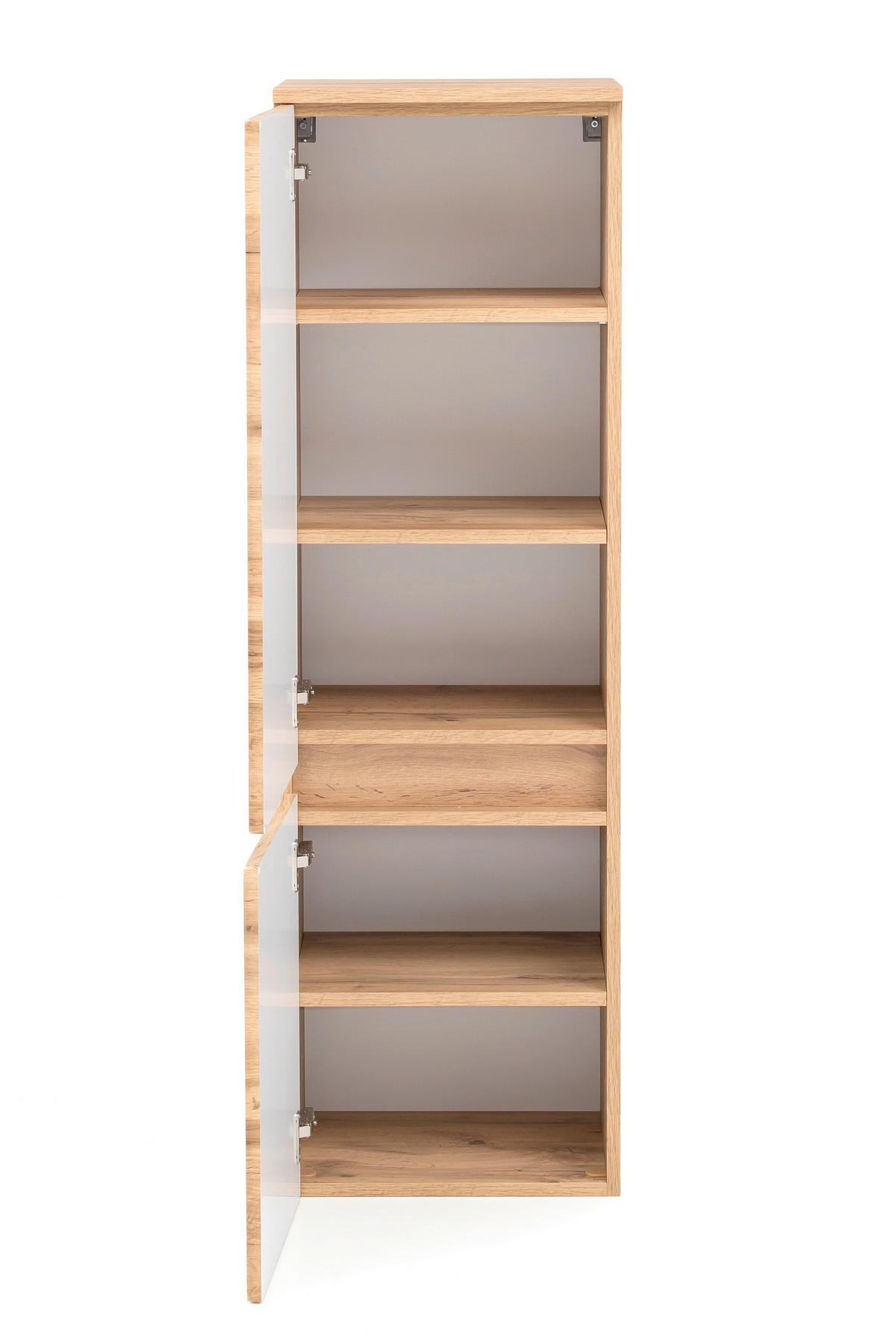 MIDISCHRANK 40/130/35 cm  - Eiche Wotan/Silberfarben, Natur, Holzwerkstoff/Kunststoff (40/130/35cm) - Xora