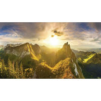 ACRYLGLASBILD Berge 100/180 cm  - Multicolor, Natur, Kunststoff (100/180cm) - Euroart