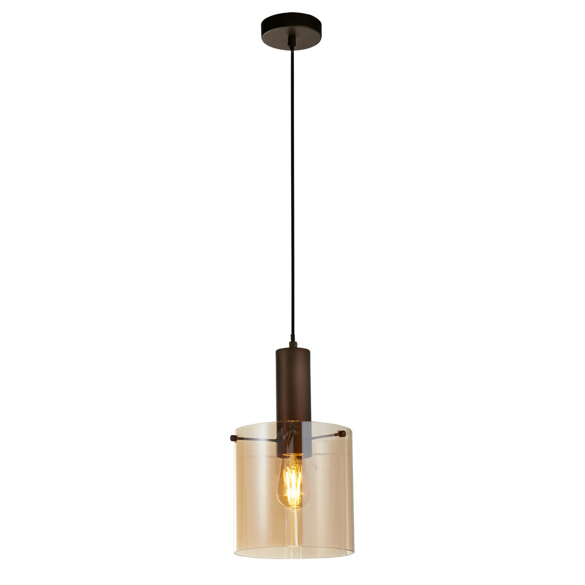 HÄNGLAMPA Sweden 20/35-120/20 cm  - bärnstensfärgad, Modern, metall/glas (20/35-120/20cm)