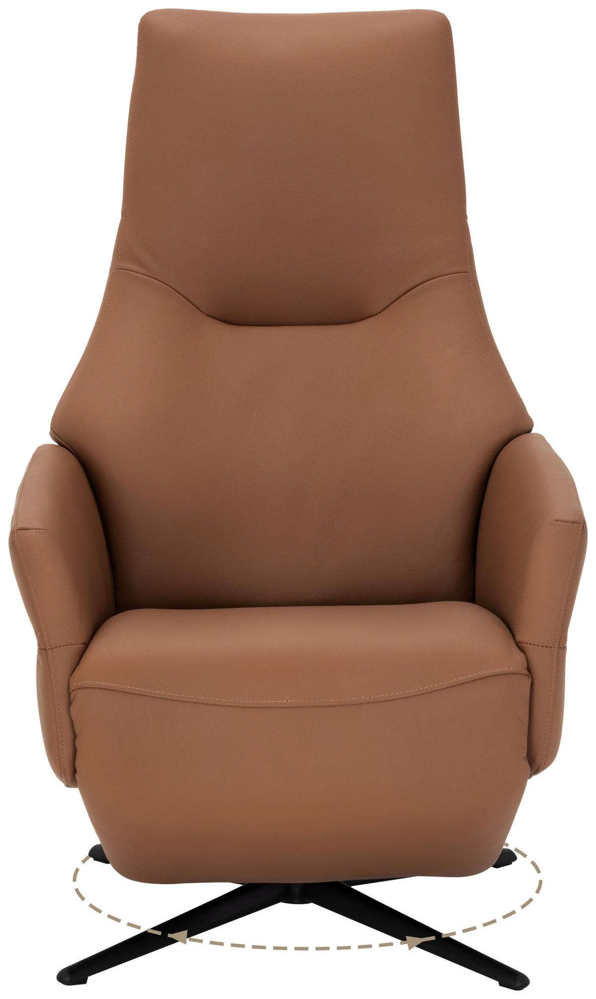 RELAXSESSEL Lederlook Echtleder    - Schwarz/Braun, KONVENTIONELL, Leder/Textil (70/111/86cm) - Livetastic