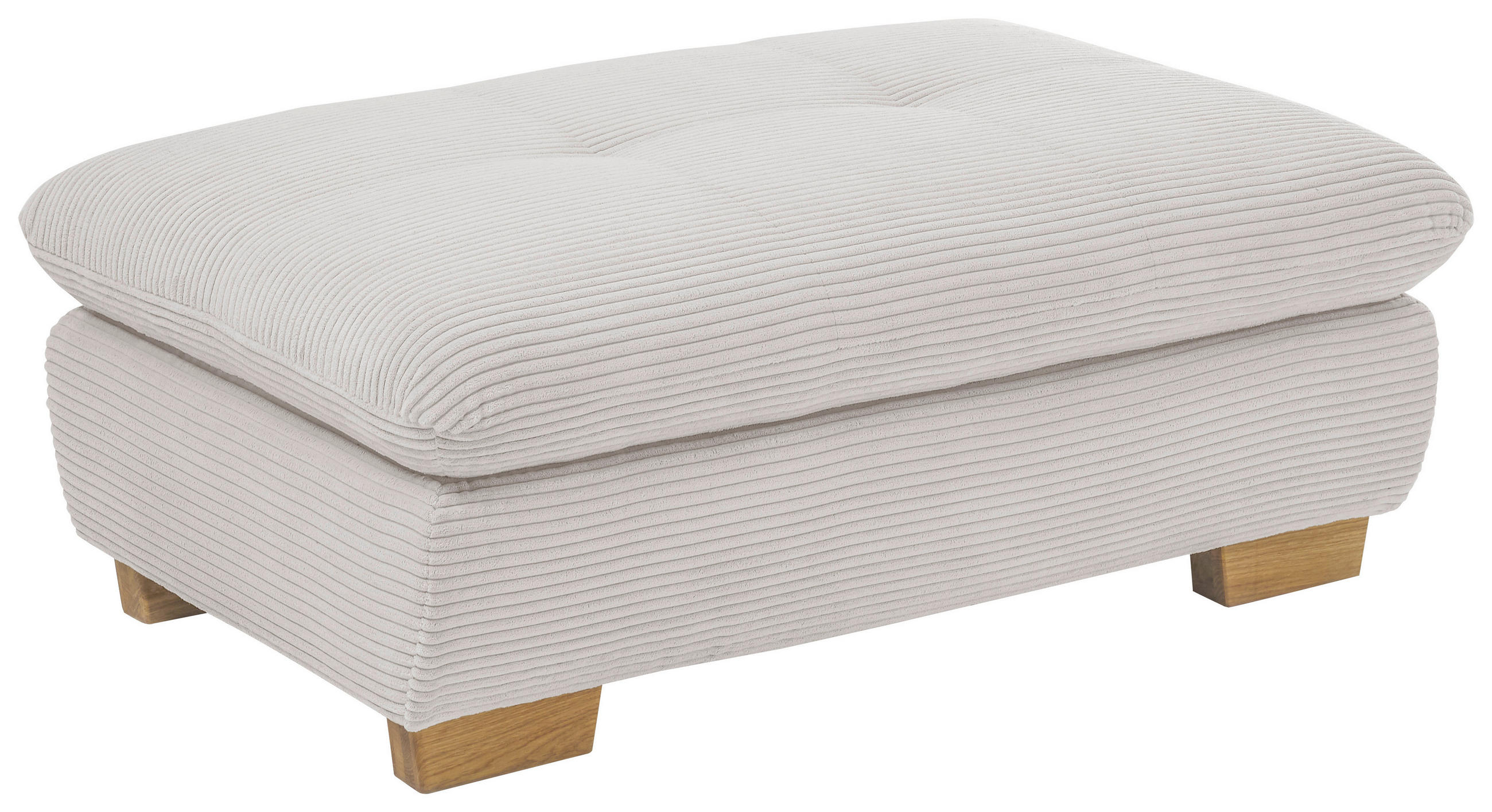 HOCKER Cord Hellgrau  - Eichefarben/Hellgrau, Design, Holz/Textil (106/43/74cm) - SetOne by Musterring