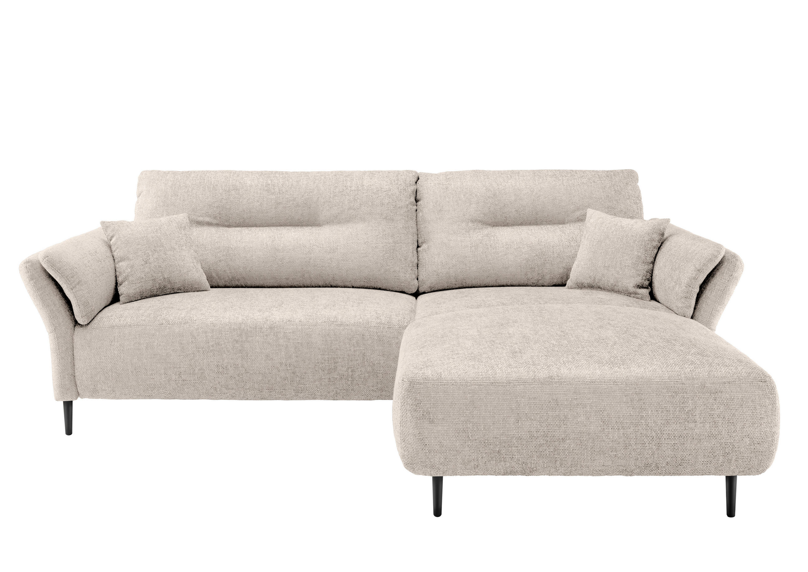 ECKSOFA Weiß Struktur  - Schwarz/Weiß, MODERN, Holz/Textil (269/172cm) - MID.YOU