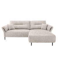 ECKSOFA in Struktur Weiss  - Weiss/Schwarz, Modern, Holz/Textil (269/172cm) - MID.YOU