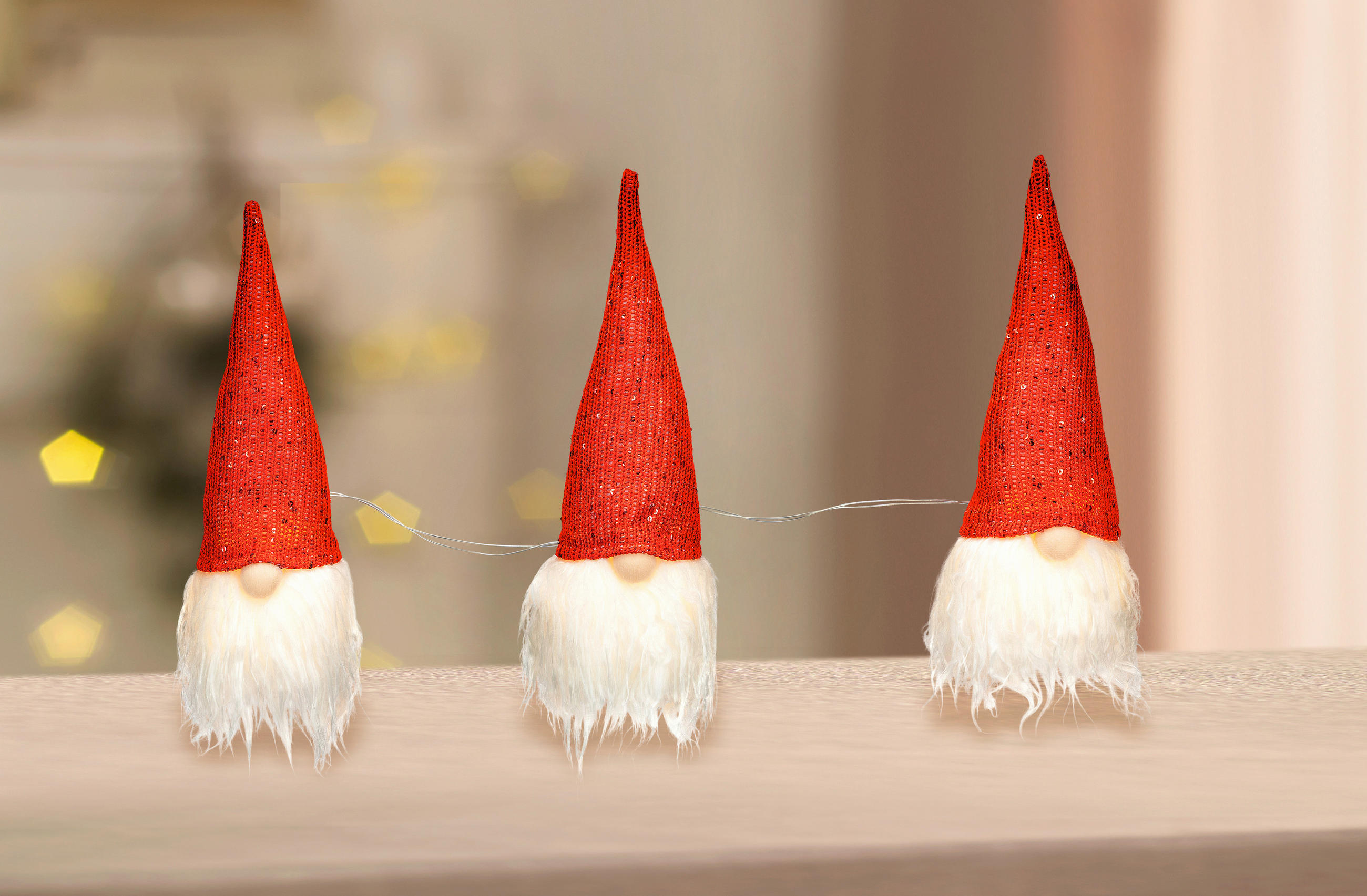 LICHTERKETTE  - Rot/Weiß, KONVENTIONELL, Kunststoff/Textil (66/8/27cm) - X-Mas