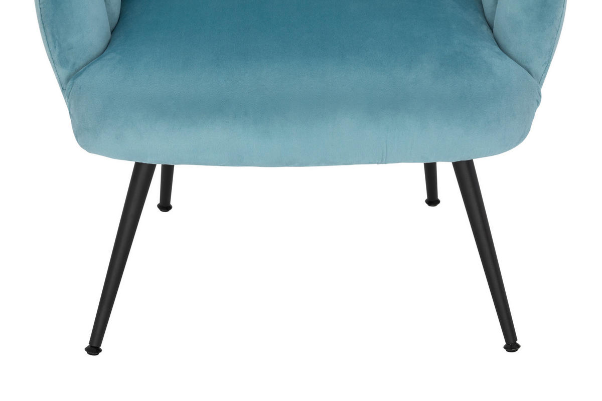 COCKTAILSESSEL Samt Blau    - Blau/Schwarz, MODERN, Textil/Metall (67/80/78cm) - Livetastic