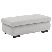 HOCKER in Textil Creme  - Creme/Schwarz, Design, Textil/Metall (138/44/67cm) - Beldomo Style