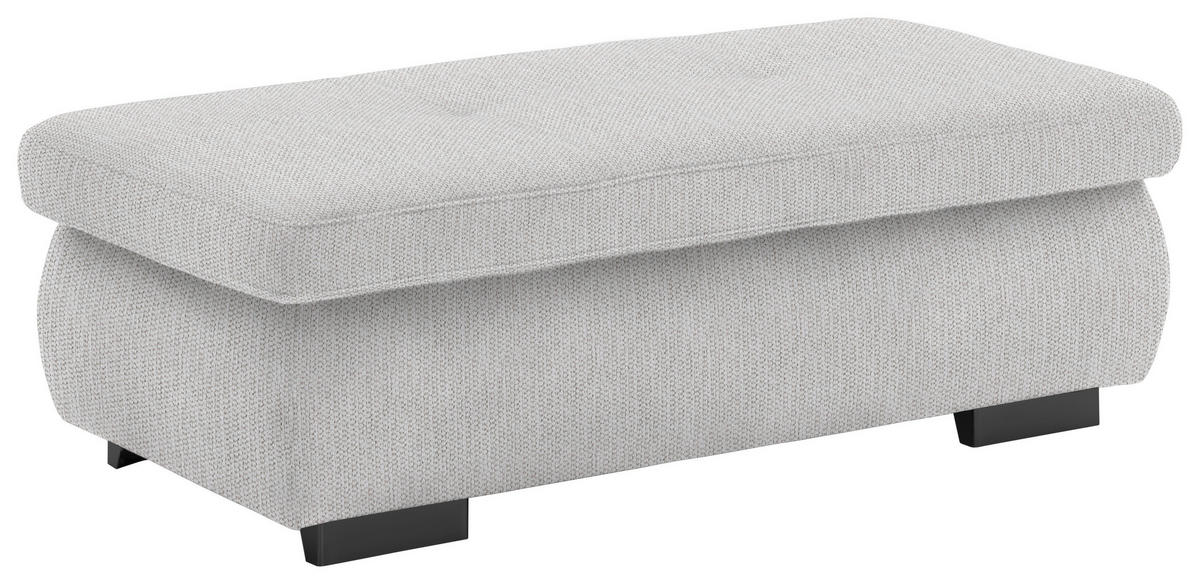 HOCKER in Textil Creme  - Creme/Schwarz, Design, Textil/Metall (138/44/67cm) - Beldomo Style