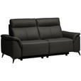 3-SITZER-SOFA  in Echtleder Mokka   - Schwarz/Mokka, Design, Leder/Metall (207/107/98cm) - Belluti