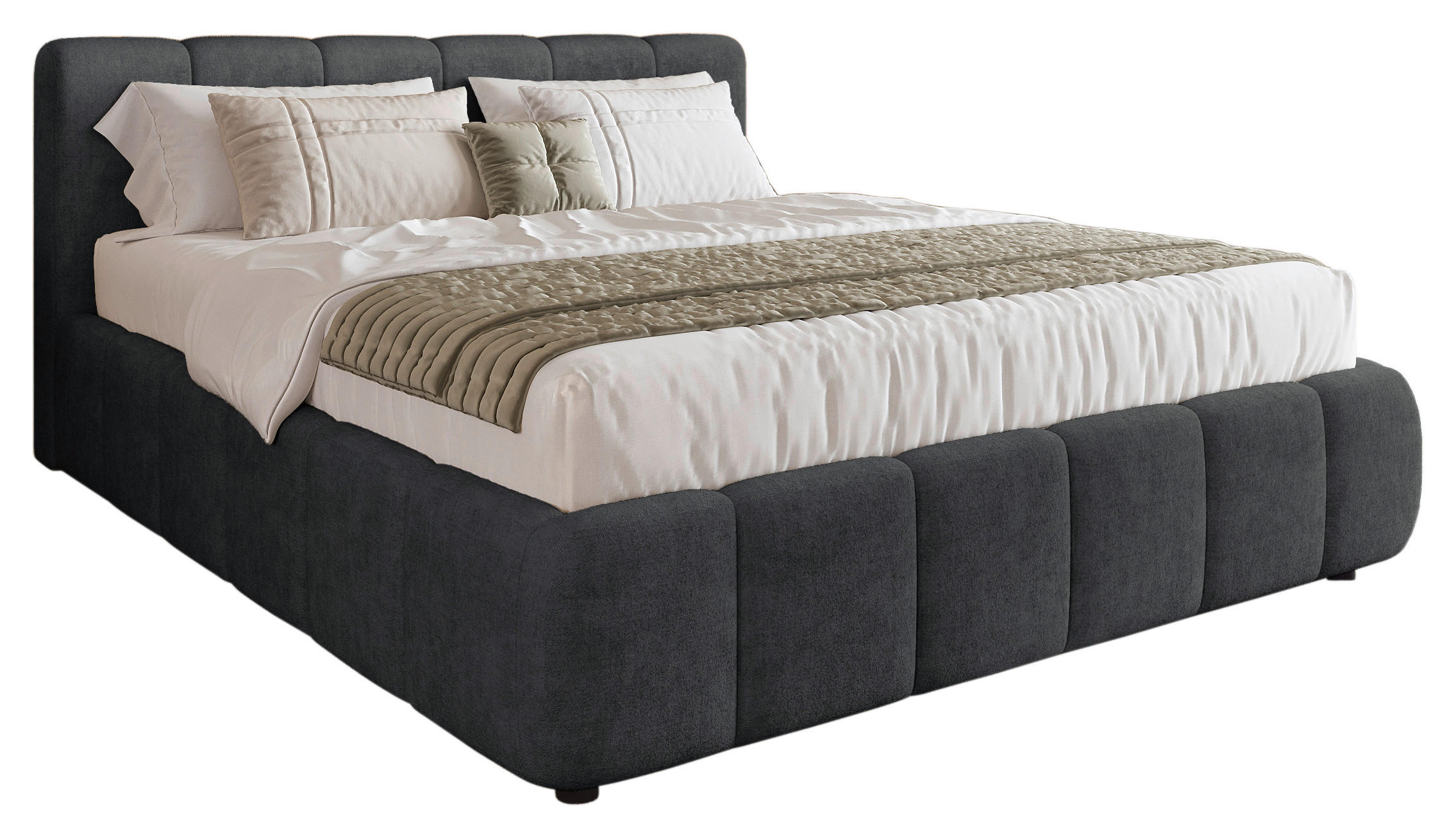 POLSTERBETT 180/200 cm, inkl. Lattenrost, Bettkasten,  in Schwarz  - Schwarz, KONVENTIONELL, Holz/Kunststoff (180/200cm) - Boxxx