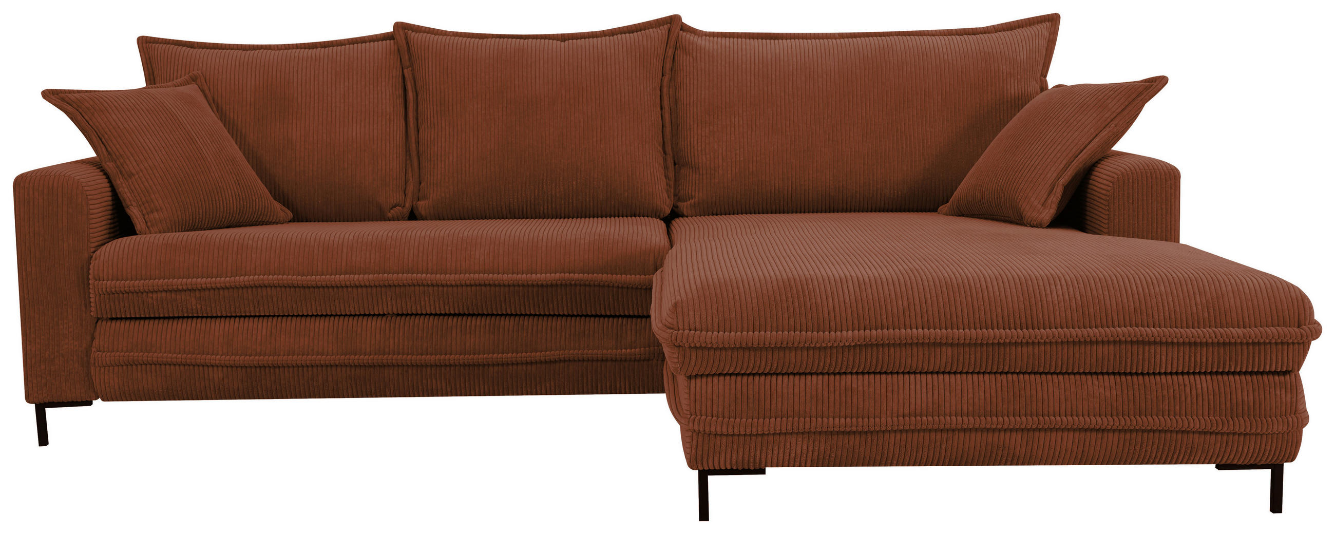 ECKSOFA Rostfarben  - Rostfarben/Hellgrau, Design, Textil/Metall (272/174cm) - MID.YOU