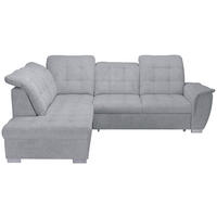 ECKSOFA Hellgrau Chenille  - Chromfarben/Hellgrau, KONVENTIONELL, Kunststoff/Textil (205/260cm) - Carryhome