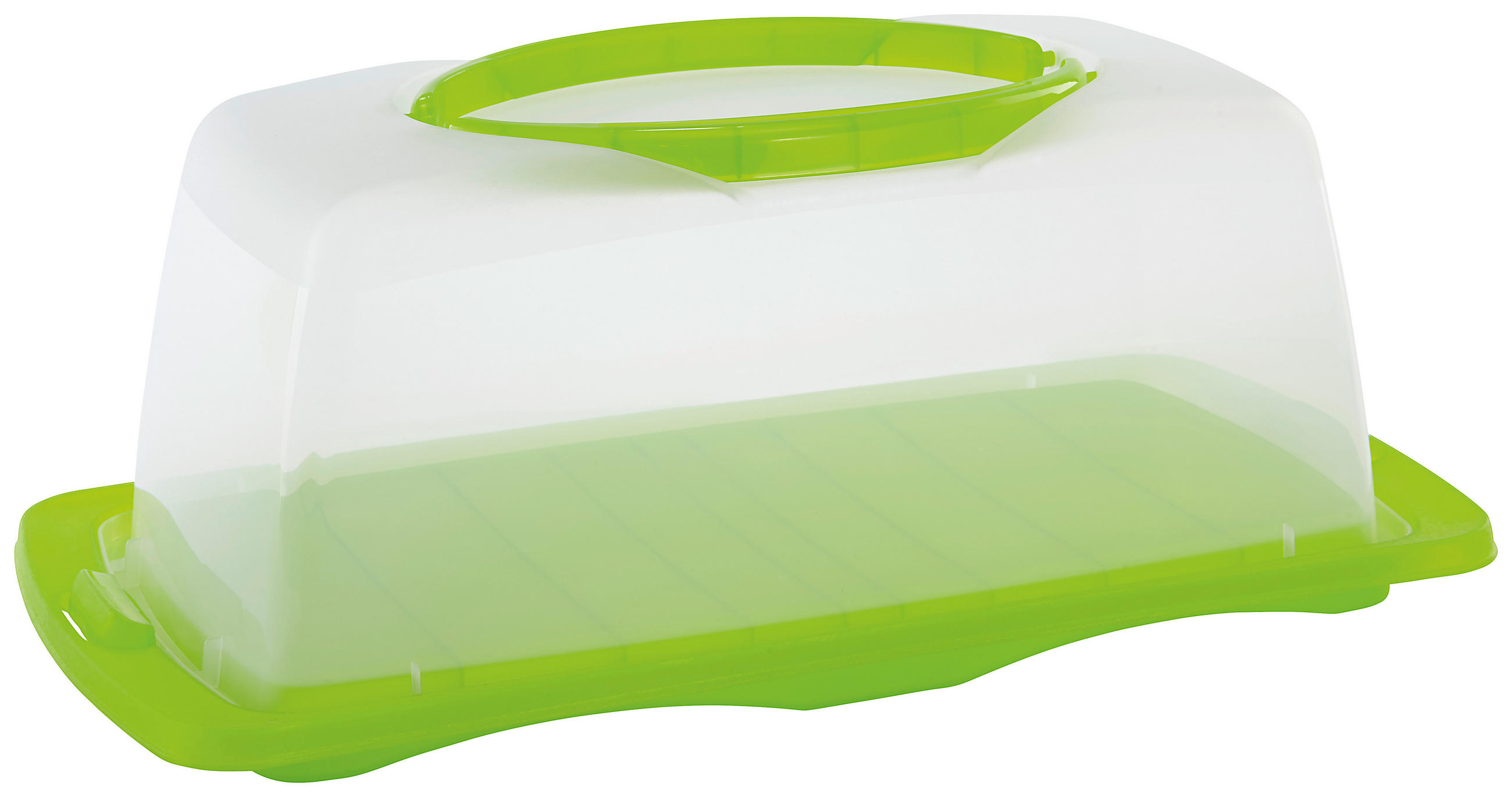 PŘENOSNÝ BOX, 40/15/20 cm - zelená/čiré, Basics, plast (40/15/20cm) - Homeware Profession.