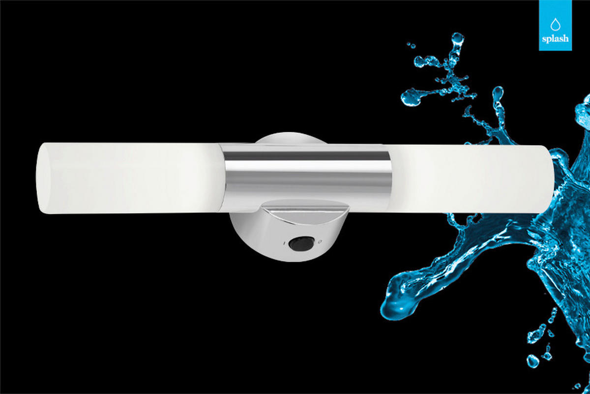 BADEZIMMER-WANDLEUCHTE Modern 33/7,5/6 cm    - Chromfarben, KONVENTIONELL, Kunststoff (33/7,5/6cm) - Briloner