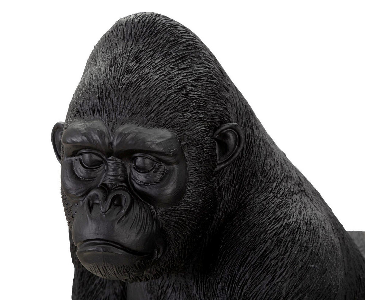 Skulptur Black Gorilla - Schwarz, Basics, Kunststoff (35/37,5/21,5cm)