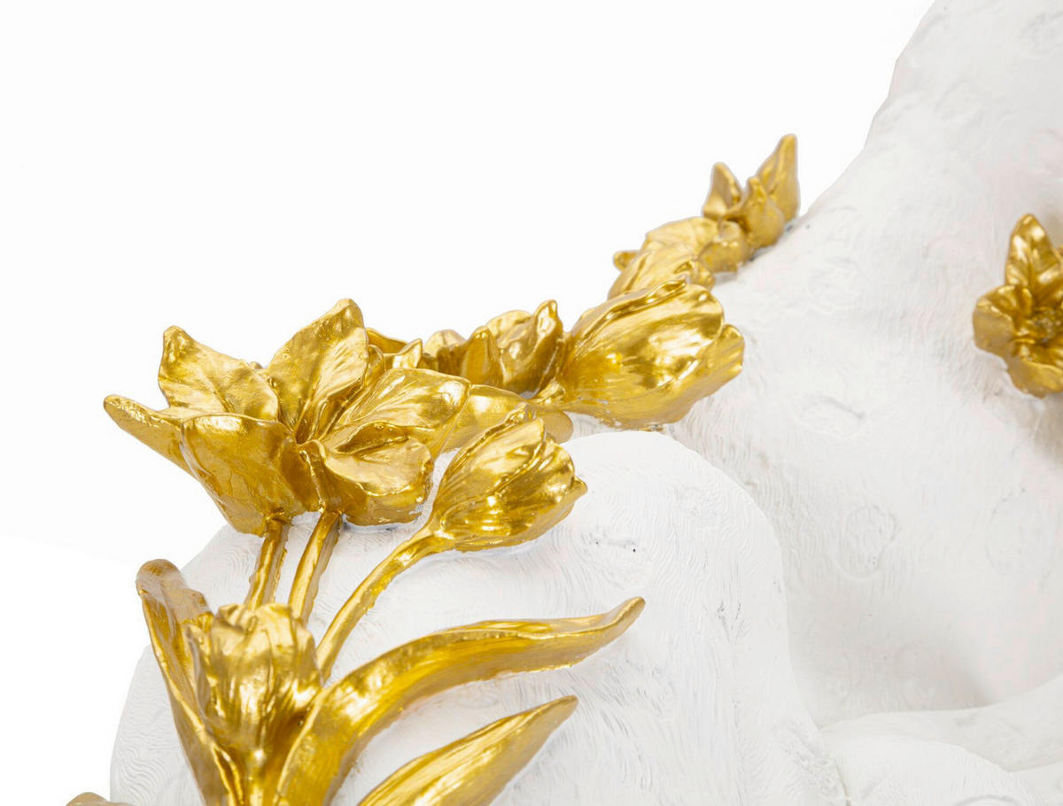 SKULPTUR - Goldfarben/Weiß, Basics, Kunststoff (53/24/21.5cm)