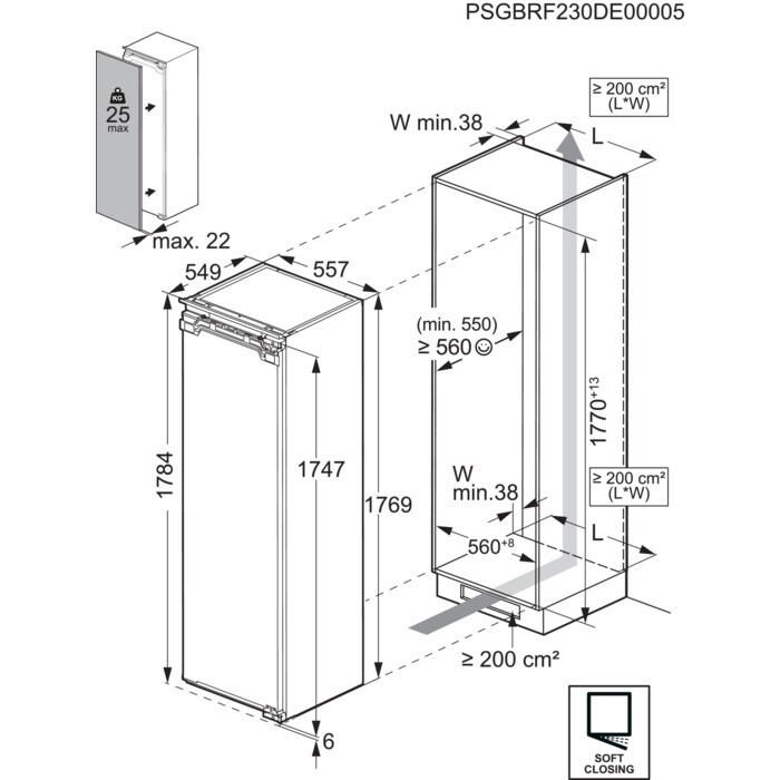 EINBAUGEFRIERSCHRANK NAB7N181EC  - Weiß, Basics, Kunststoff/Metall (55,7/176,9/54,9cm) - AEG