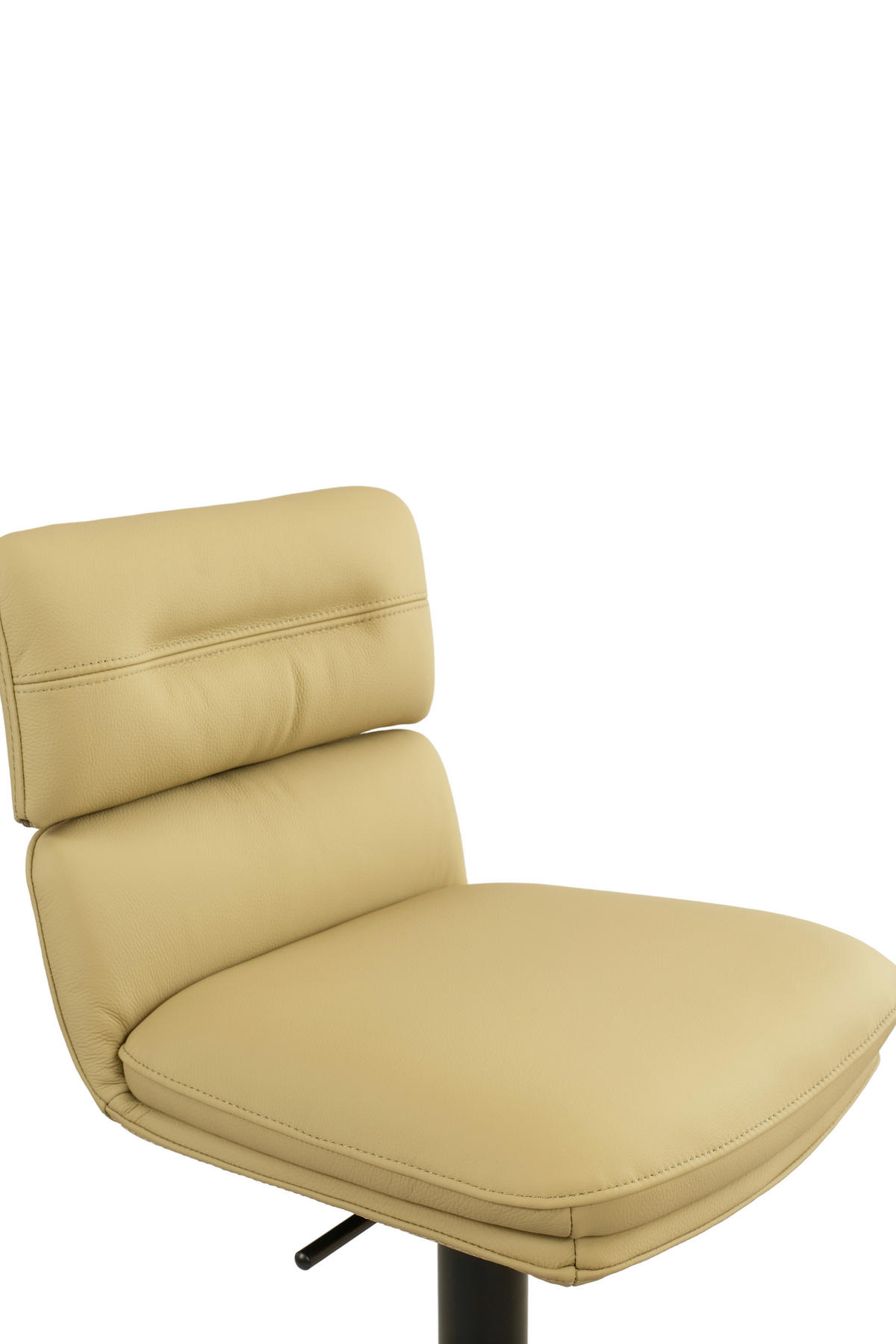 BARHOCKER Echtleder Schwarz, Karamell Eisen Lederauswahl, Stoffauswahl, Wippfunktion, Sitzfläche 360° drehbar  - Karamell/Schwarz, Design, Leder/Metall (42/99-117/50cm) - Dieter Knoll