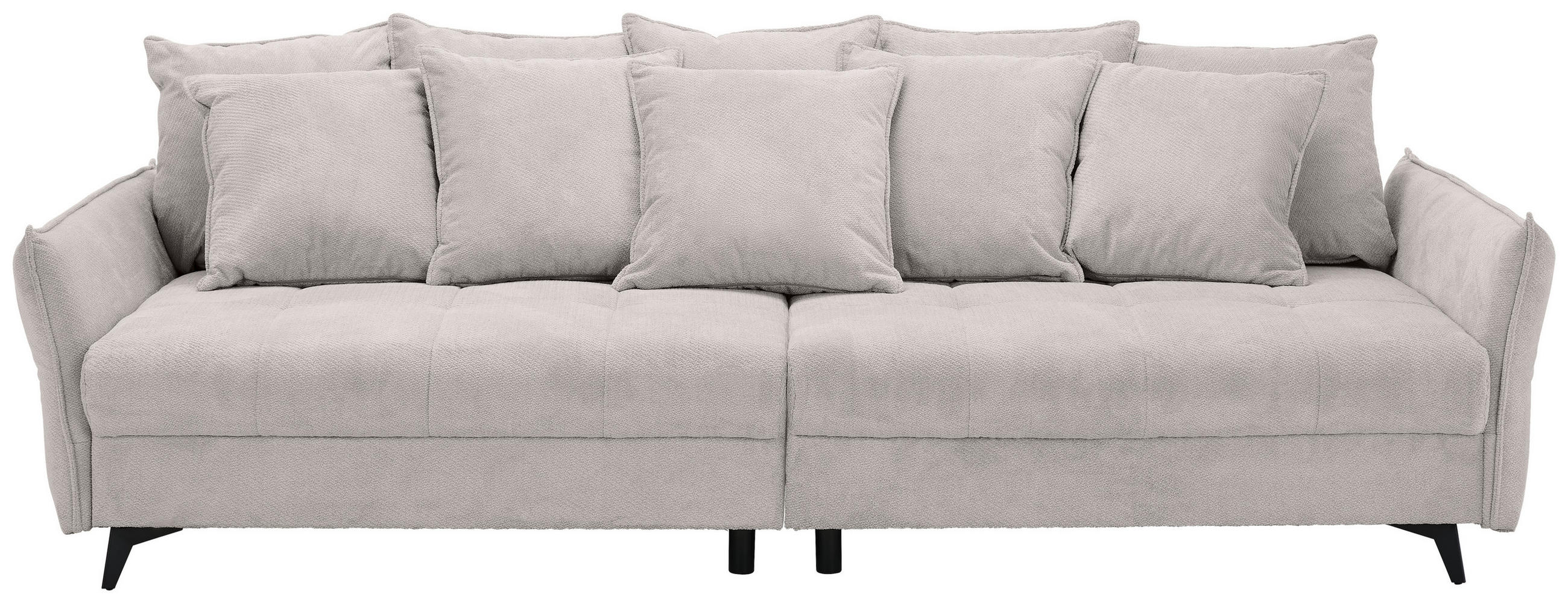 BIGSOFA Webstoff Hellgrau  - Hellgrau/Schwarz, KONVENTIONELL, Textil/Metall (282/94/127cm) - Ambia Home