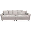 BIGSOFA Webstoff Hellgrau  - Hellgrau/Schwarz, KONVENTIONELL, Textil/Metall (282/94/127cm) - Ambia Home