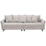 BIGSOFA  in Webstoff Hellgrau  - Hellgrau/Schwarz, KONVENTIONELL, Textil/Metall (282/94/127cm) - Ambia Home