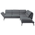 ECKSOFA  in Flachgewebe Anthrazit  256-363/212-253 cm  - Anthrazit/Schwarz, Design, Textil/Metall (256-363/212-253cm) - Dieter Knoll