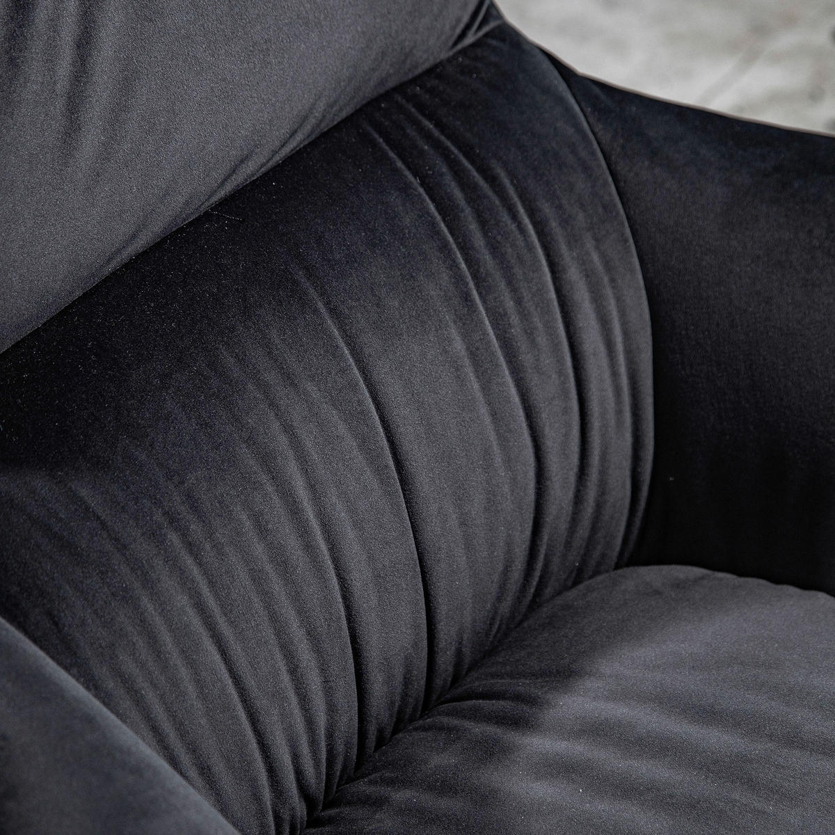 FÅTÖLJ i textil svart  - svart, Klassisk, textil (76/103/93cm) - Livetastic