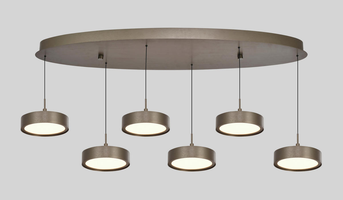 LED-HÄNGELEUCHTE Valensole 117,5/150/36,5 cm  - Bronzefarben, Design, Metall (117,5/150/36,5cm)