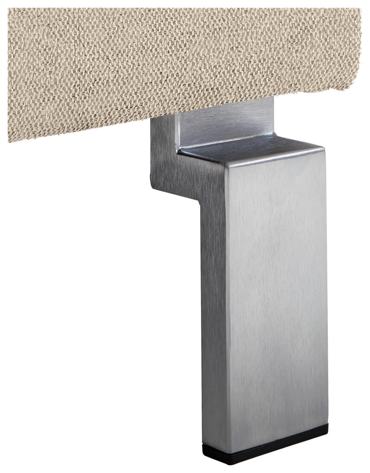 ECKSOFA in Flachgewebe Beige  276/200 cm  - Chromfarben/Beige, Design, Textil/Metall (276/200cm) - Hom`in