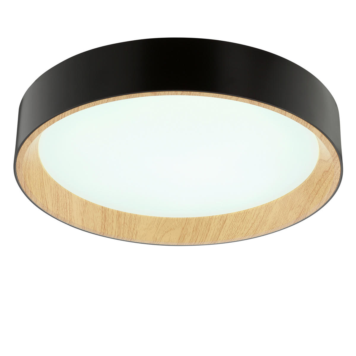 LED PLAFONJERA - boja bukve/crna, Osnovno, metal/plastika (39/7,7cm)