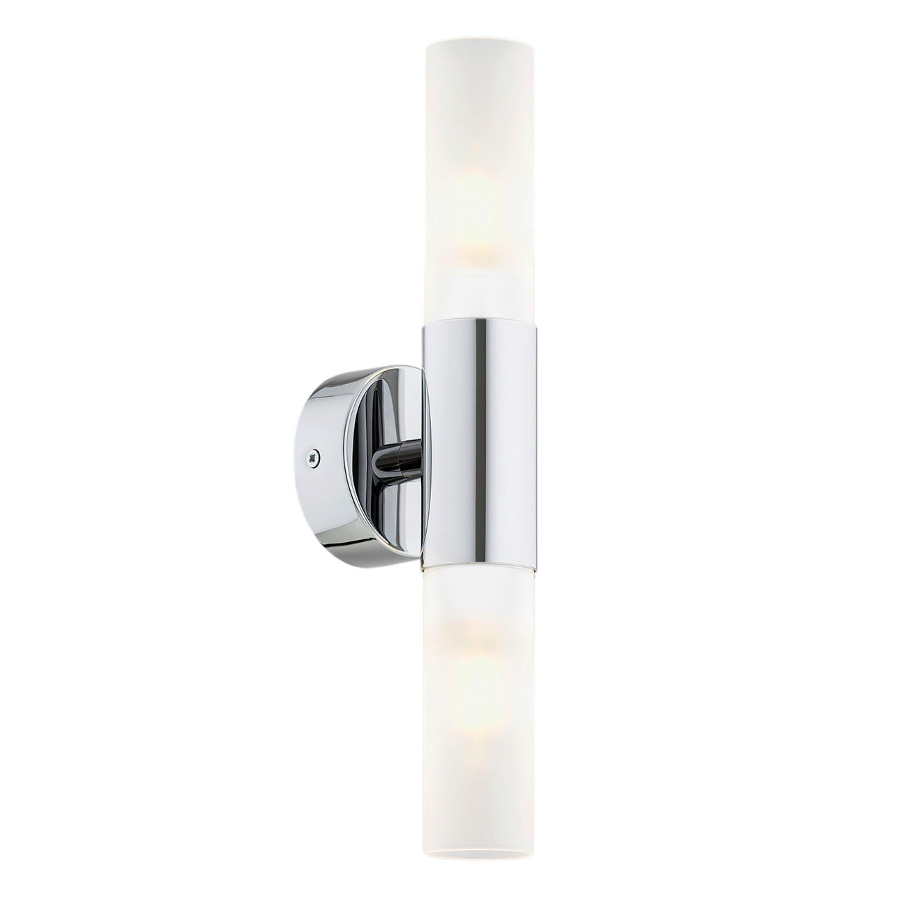WANDLEUCHTE 37/8/9 cm   - Chromfarben/Weiß, KONVENTIONELL, Glas/Metall (37/8/9cm)