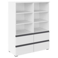 REGAL Weiß  - Silberfarben/Weiß, Trend, Holzwerkstoff/Kunststoff (93/119/42cm) - Xora