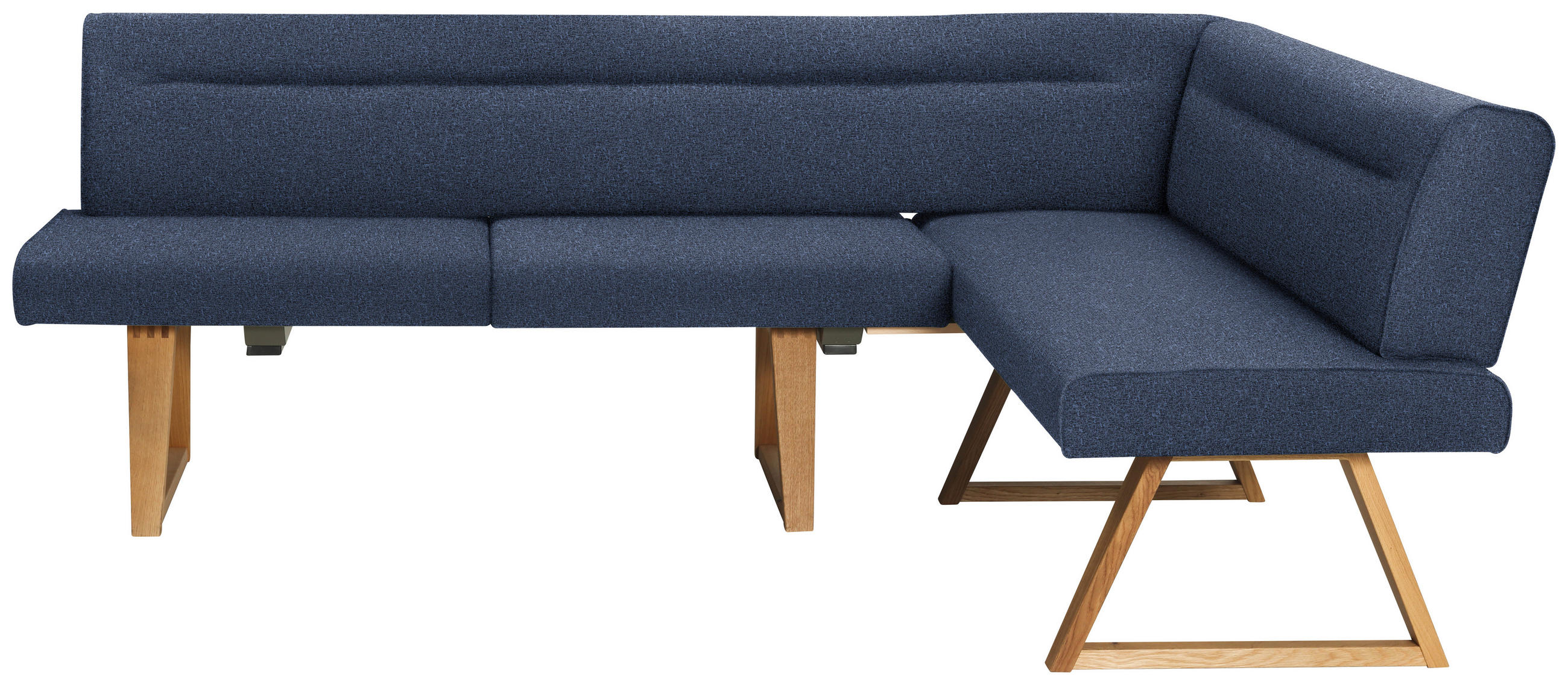 ECKBANK in Holz, Textil Eichefarben, Dunkelblau  - Eichefarben/Dunkelblau, Konventionell, Holz/Textil (230/170cm) - Moderano