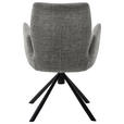 ARMLEHNSTUHL  , Stoffauswahl, Typenauswahl, Sitzfläche 360° drehbar, Gestellauswahl  , Flachgewebe  ,  - Schwarz/Grau, Design, Textil/Metall (60/87/61cm) - Novel