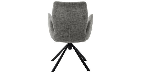 ARMLEHNSTUHL  , Stoffauswahl, Typenauswahl, Sitzfläche 360° drehbar, Gestellauswahl  , Flachgewebe  ,  - Schwarz/Grau, Design, Textil/Metall (60/87/61cm) - Novel