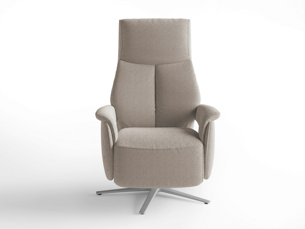 RELAXSESSEL in Textil Taupe  - Taupe/Silberfarben, Basics, Textil/Metall (75/110/85cm) - Sit & More