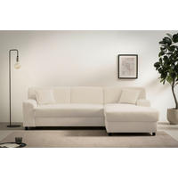 ECKSCHLAFSOFA  CAPRI 2 Beige Mikrofaser  - Beige/Schwarz, Basics, Kunststoff/Textil (241/146cm) - MID.YOU
