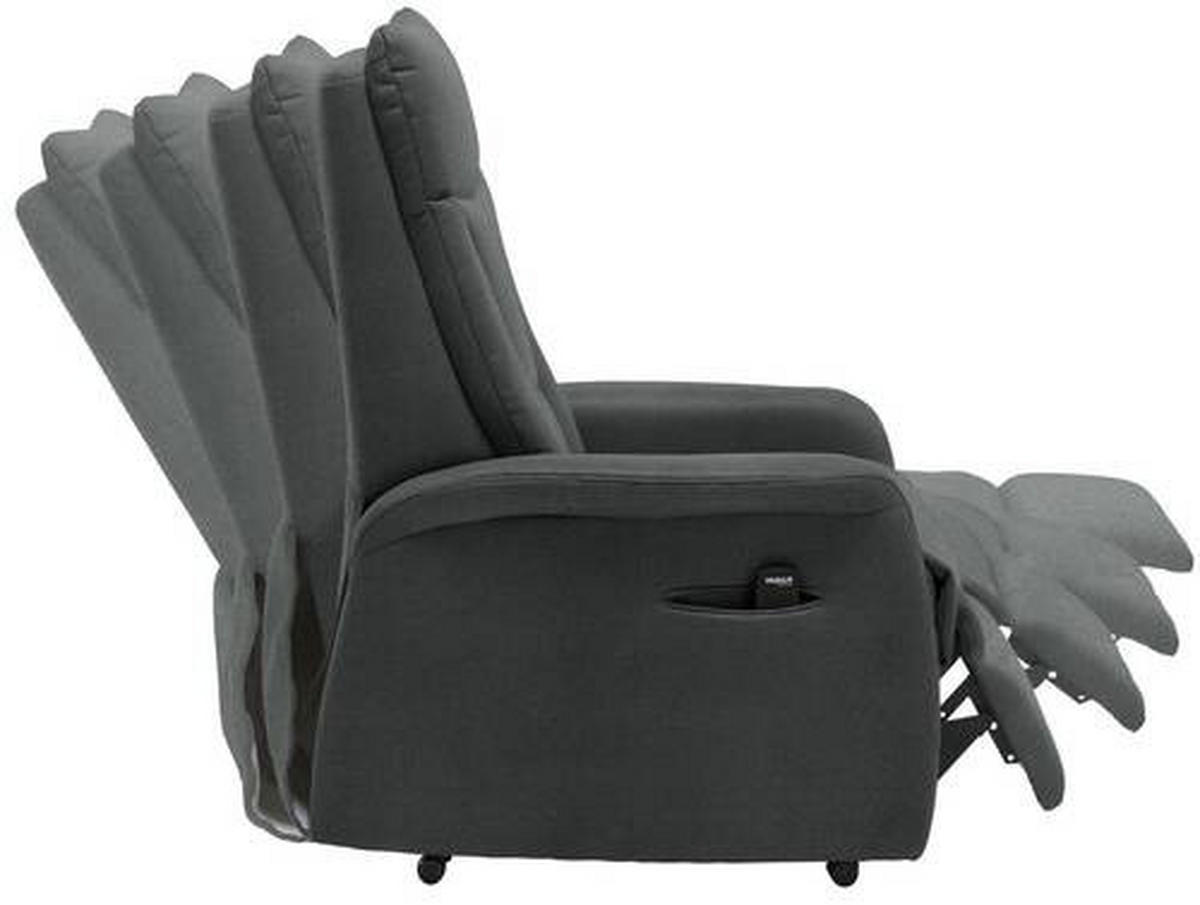 FERNSEHSESSEL in Mikrofaser Grau  - Schwarz/Grau, Konventionell, Textil (78/108/90cm) - Valdera