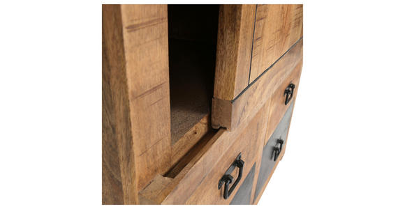HIGHBOARD in 110/150/45 cm - Schwarz/Naturfarben, KONVENTIONELL, Holz/Metall (110/150/45cm) - Landscape