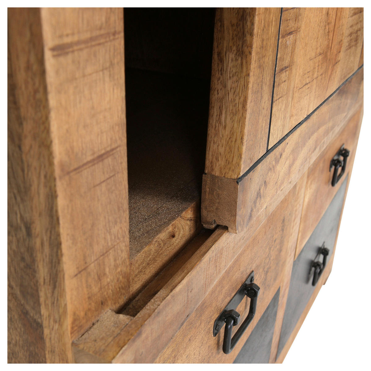 HIGHBOARD  in 110/150/45 cm  - Schwarz/Naturfarben, KONVENTIONELL, Holz/Metall (110/150/45cm) - Landscape
