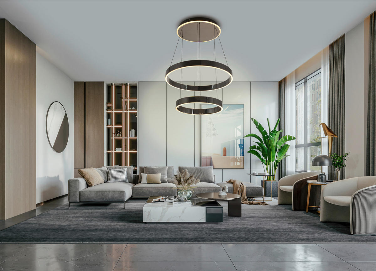 LED-HÄNGELEUCHTE 60/150 cm  - Schwarzchrom, Design, Kunststoff/Metall (60/150cm)