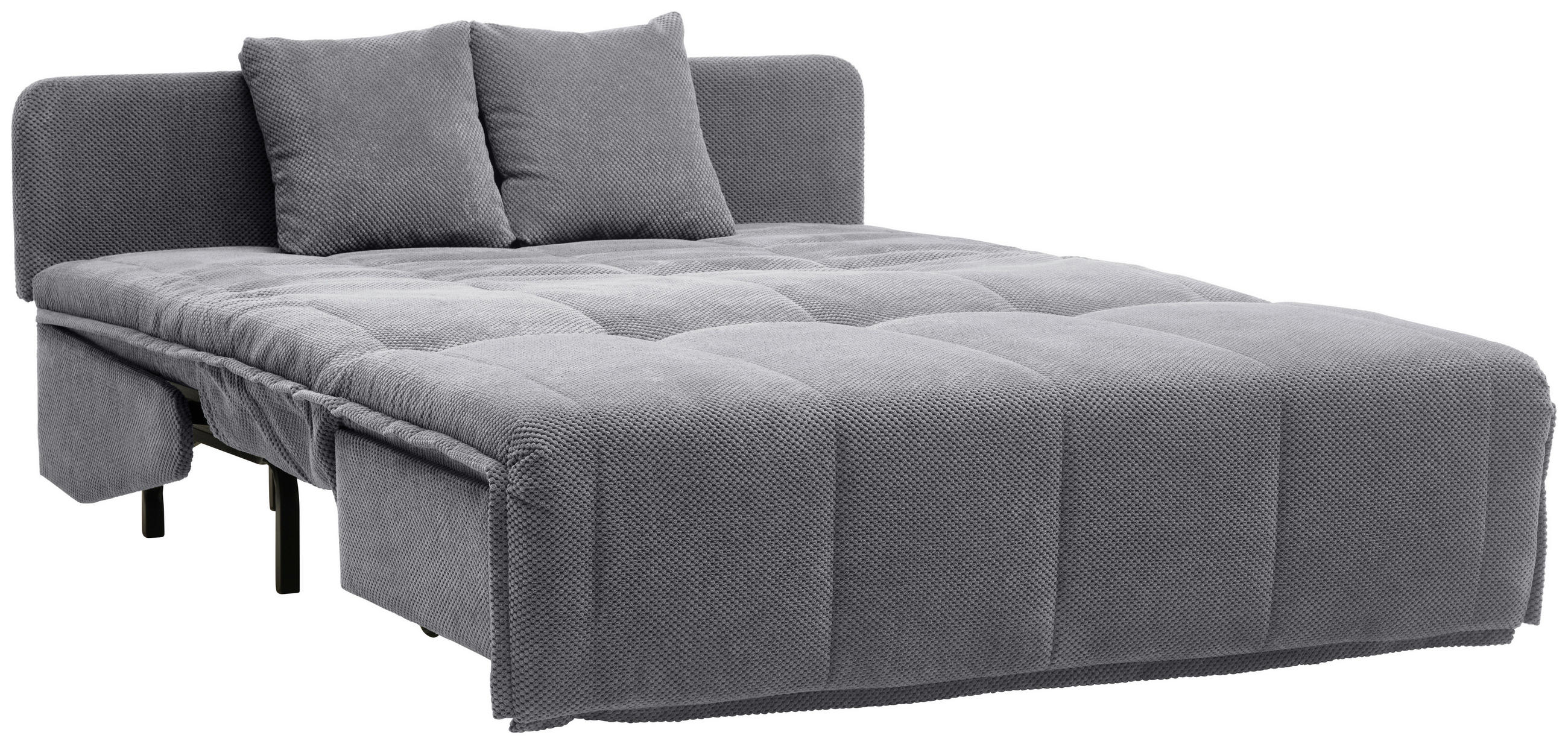 SCHLAFSOFA Velours Grau  - Schwarz/Grau, Design, Kunststoff/Textil (148/88/110cm) - Livetastic