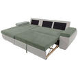 ECKSOFA  in Flachgewebe Weiß, Olivgrün  175/271 cm  - Weiß/Olivgrün, Design, Kunststoff/Textil (175/271cm) - Xora