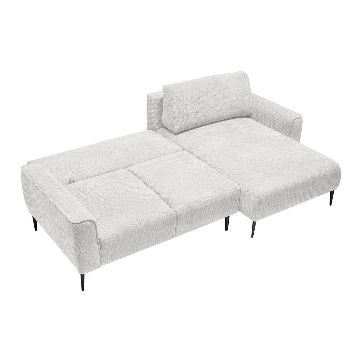 ECKSOFA in Webstoff Creme  - Creme/Schwarz, Modern, Textil/Metall (255/164cm) - MID.YOU