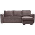 ECKSOFA in Cord Braun  - Schwarz/Braun, Design, Kunststoff/Textil (243/155cm) - Xora