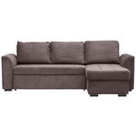 ECKSOFA in Cord Braun  - Schwarz/Braun, Design, Kunststoff/Textil (243/155cm) - Xora