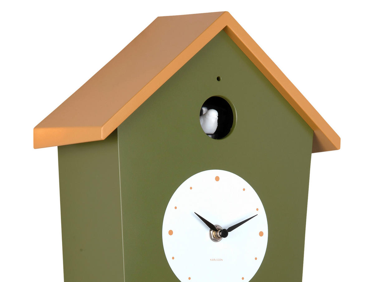 WANDUHR  Koralle, Waldgrün  - Waldgrün/Koralle, Basics, Kunststoff (23/10.5/26cm) - Karlsson