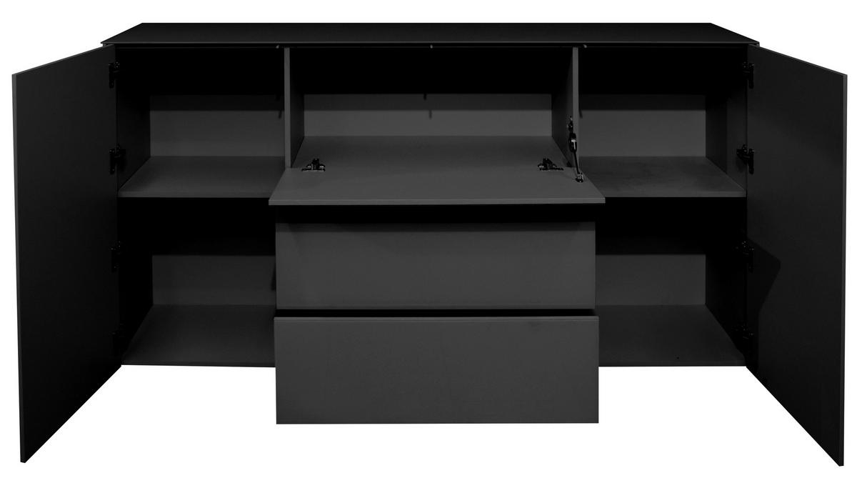 SIDEBOARD Imola  in 179/89/42 cm  - Anthrazit/Schwarz, Design, Glas/Holzwerkstoff (179/89/42cm) - Novel