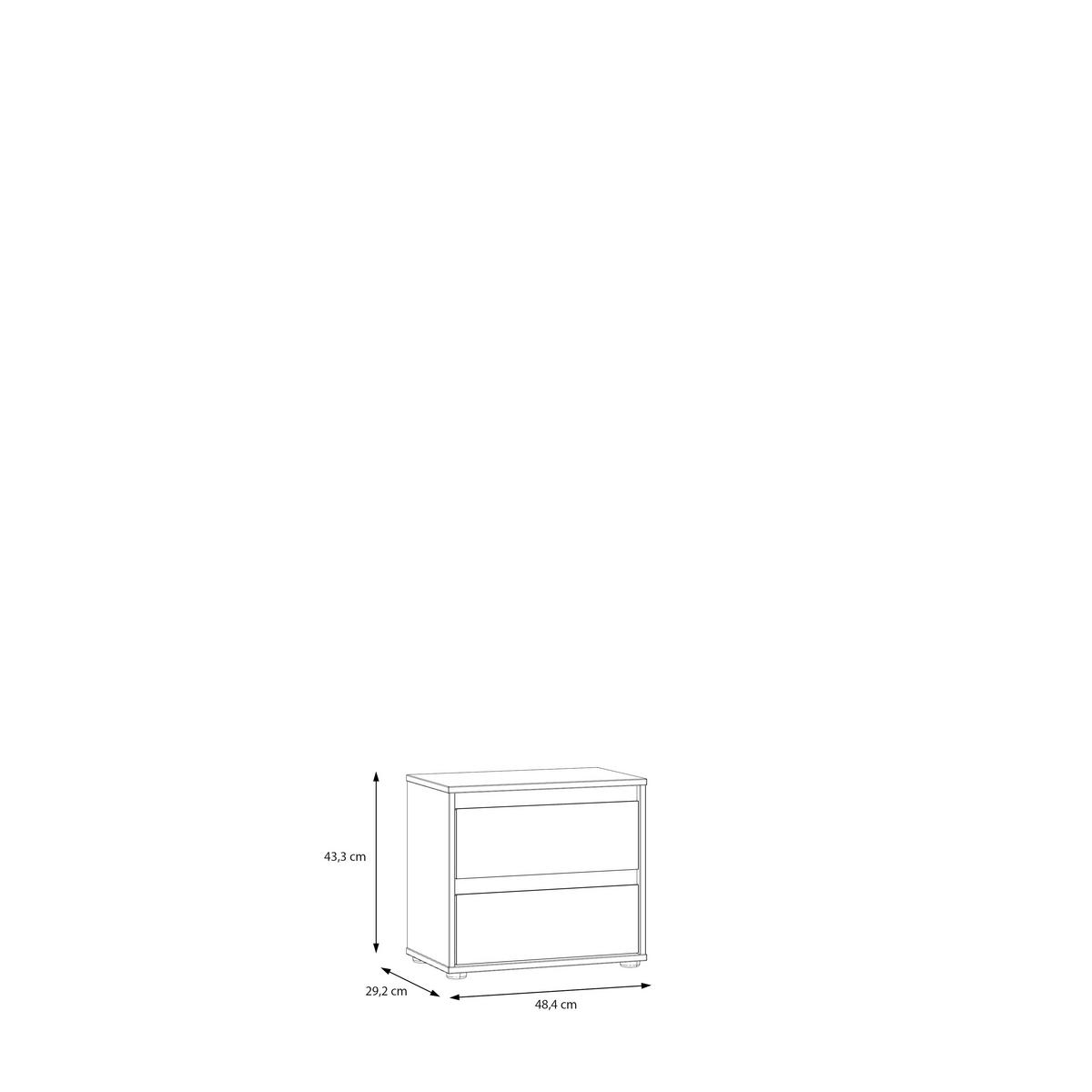 Noptieră, 48,4/43,3/29,2 cm, culoare lemn stejar, nisipiu - culoare lemn stejar/nisipiu, Basics, plastic/material pe bază de lemn (48,4/43,3/29,2cm) - Hom`in